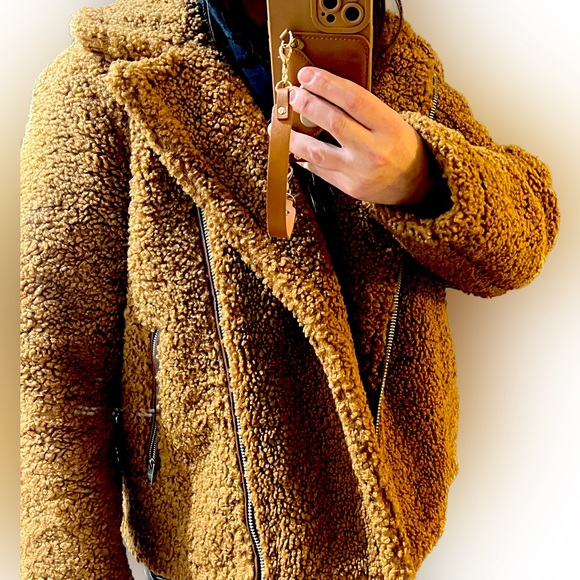 Camel Sherpa Fully Lined Moto Jacket XL - Picture 9 of 12